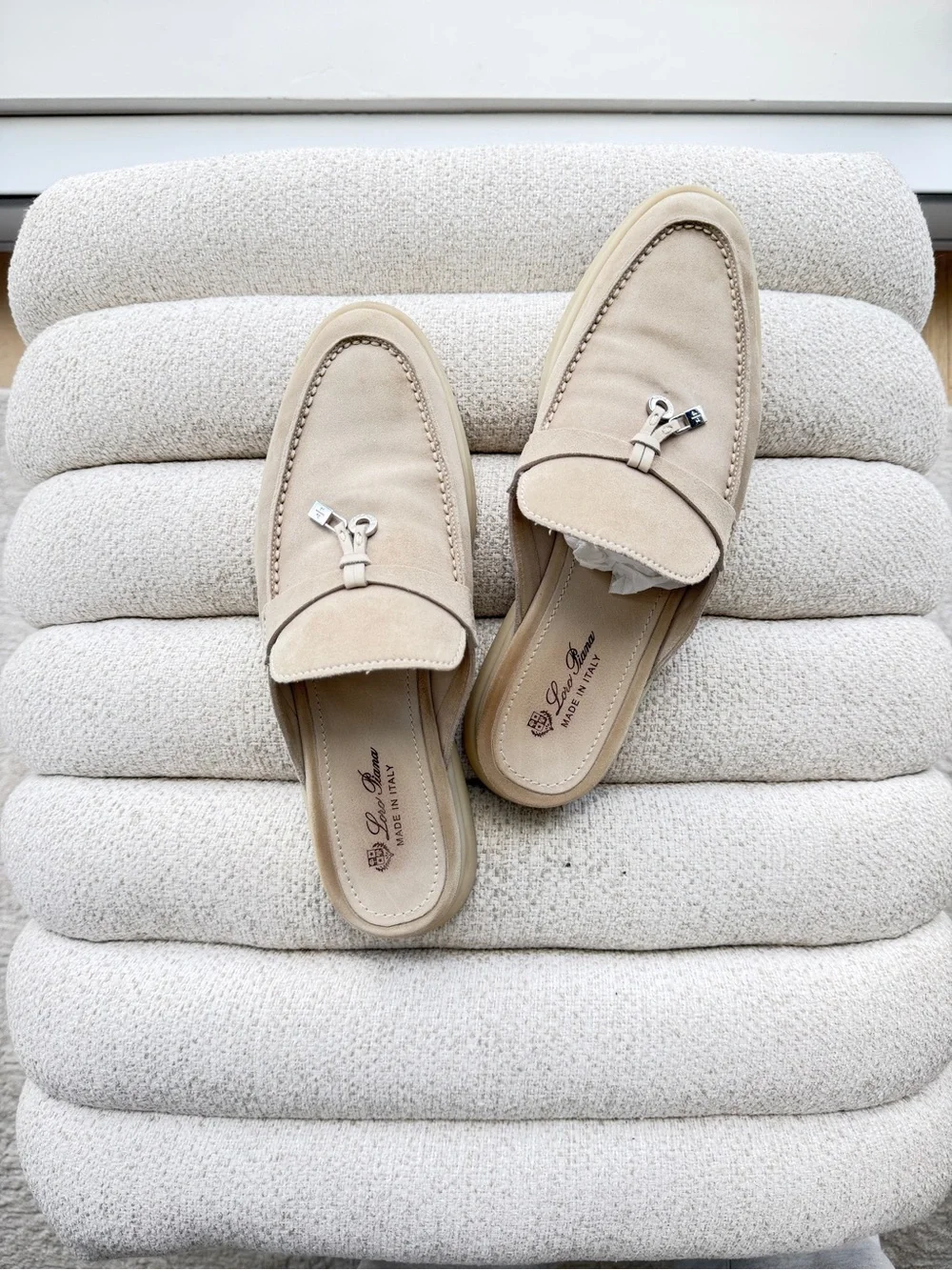 Loro Piana Charms Walk Babouche Suede Loafers - Picture 2 of 6